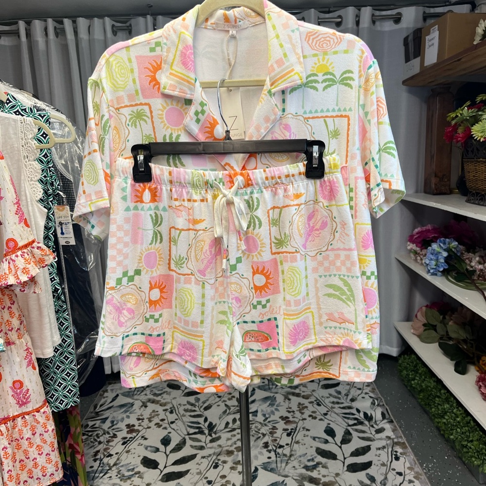 Z Supply Multicolor Tropical Print Pajama Set